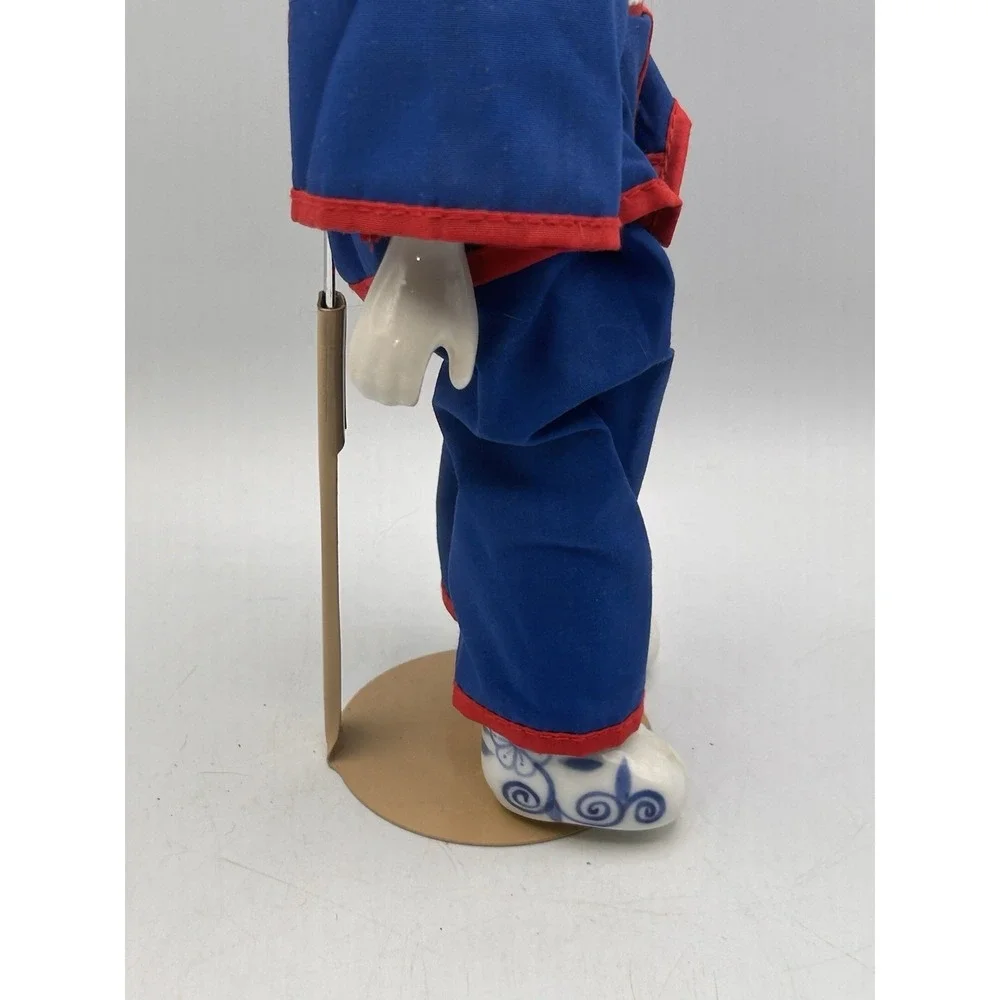 Oriental Porcelain Blue White Red Delft Blue Doll 12